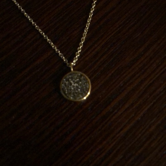 Druzy Charcoal Gray and Gold Necklace - Picture 8 of 15